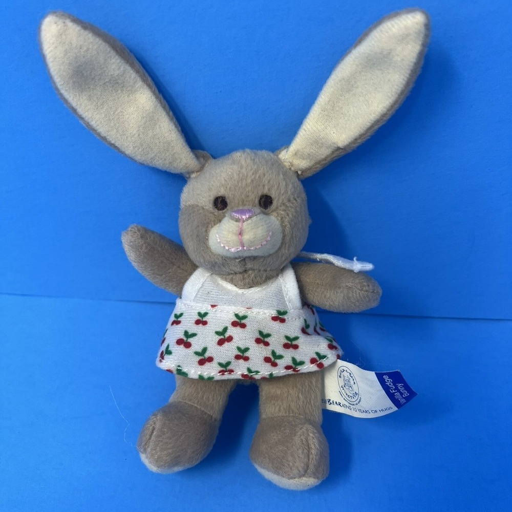 Build A Bear Vanilla Fudge Bunny Rabbit 4in. Mini Plush Soft Stuffed Animal Toy.